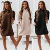 FiveFive Long Sleeve Sweatshirt Casual Dress Women Hoodie Fashion Loose Mini Dress Pockets