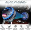 USB Type C Dual Port Car Motorcycle Boat Charger Socket QC 3.0 PD Fast Charge Auto Power Adapter with ON/Off Switch 12-24V Universal Blue Light
