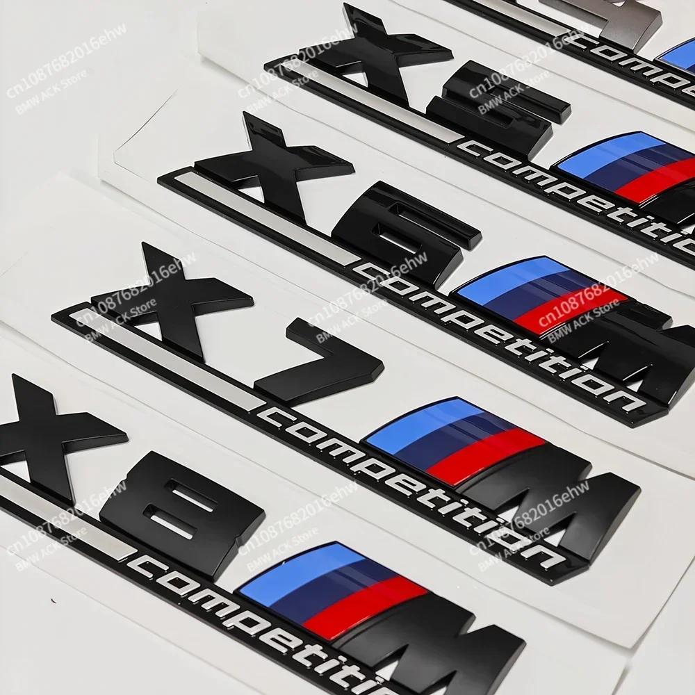QAED6 Silver Grey Black X1M X2M X3M X4M X5M X6M X7M X8M COMPETITION Emblems for BMW F97 F98 E70 F85 F95 E71 F86 F94 Car badge Trunk