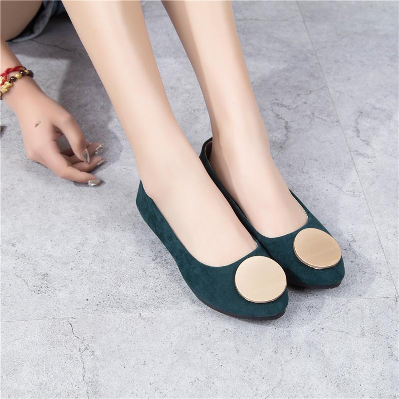 Женские однотонные удобные повседневные туфли без шнуровки большого размера на плоской мелкой подошве для девочек