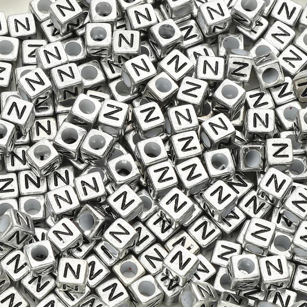 Acrylic English Letter Cube Beads For DIY Necklace Bracelet Earrings Jewelry Making Craft Accessories