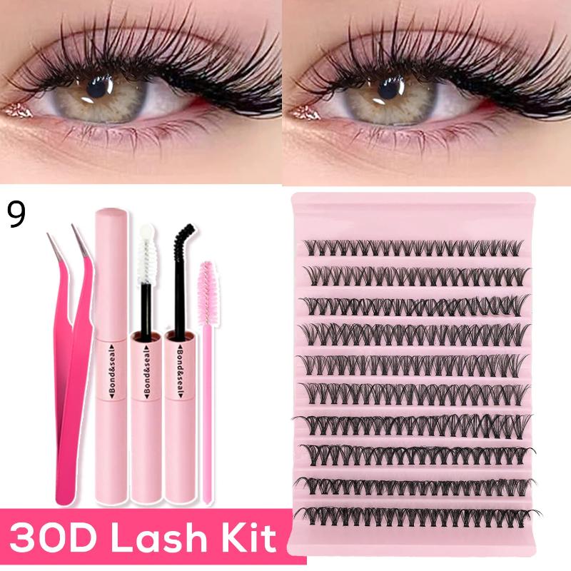 Segmented Eyelash Lash Extension Kit With 2 in 1 Bond And Seal Glue Long Lasting Hold For DIY Grafting Use