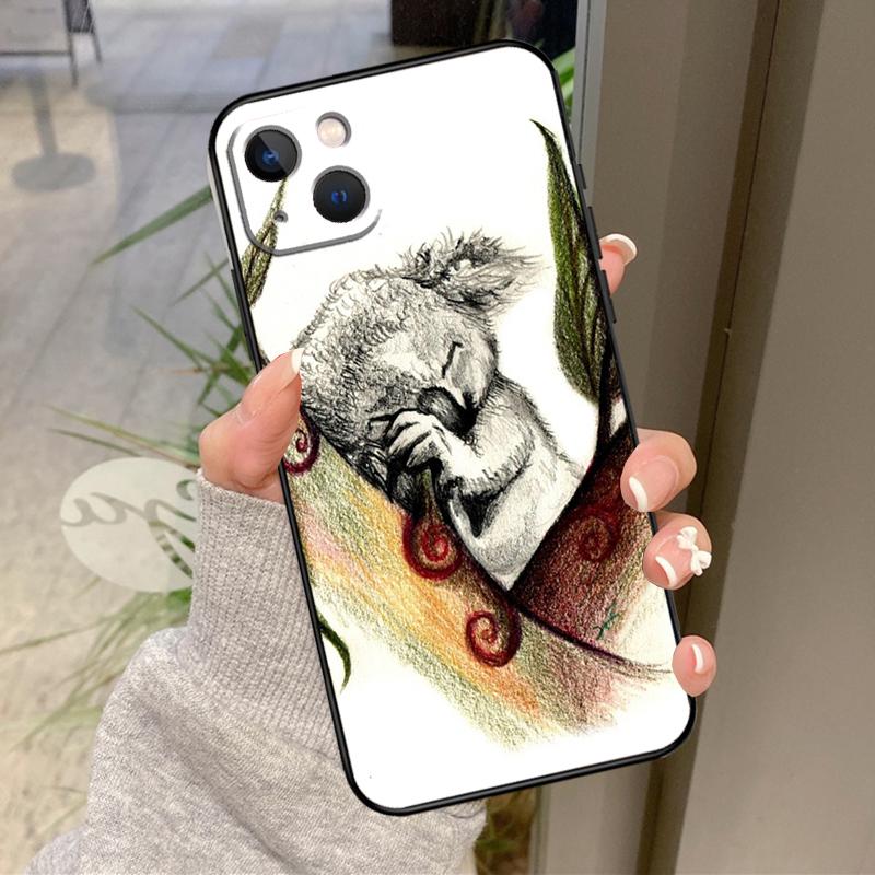 Мультяшный Рисунок Животное Коала Чехол Для iPhone 17 Air 16 15 14 13 11 12 Pro Max Plus 12 13 Mini 16e 17 Pro Max Задняя Крышка