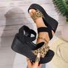 Fashion Women’s Wedge High Heel Peep Toe Sandals Leopard Platform Sandals Ladies Thick Sole Summer Shoes Espadrilles Zapatillas Mujer