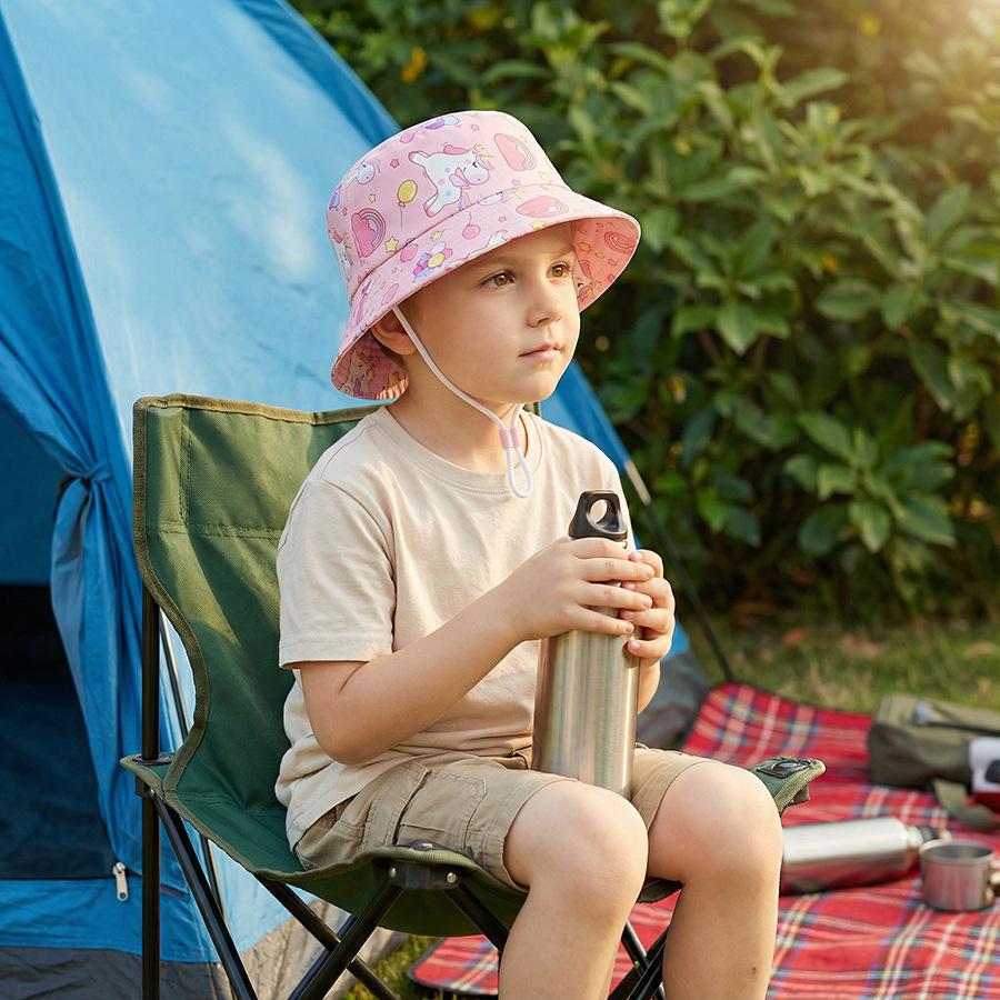 Хлопковая панама с цветочным принтом и единорогами для детей - Весенне-летняя кепка с широкими полями