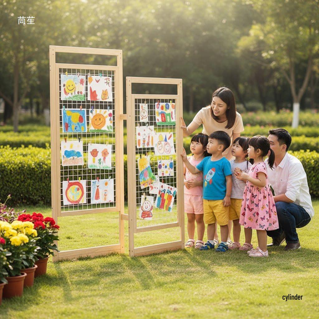 Mobile Art Display Stand for Kindergarten