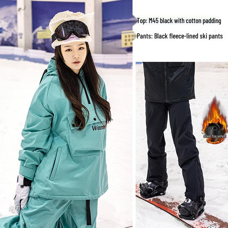 Унисекс Толстый Лыжный Костюм с Капюшоном - Модная Зимняя Спортивная Одежда для Пар