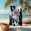 Personalized customized proof beach towel with Byakuya Kuchiki pattern - soft, absorbent, quick-drying, perfect swimming, camping&bathing