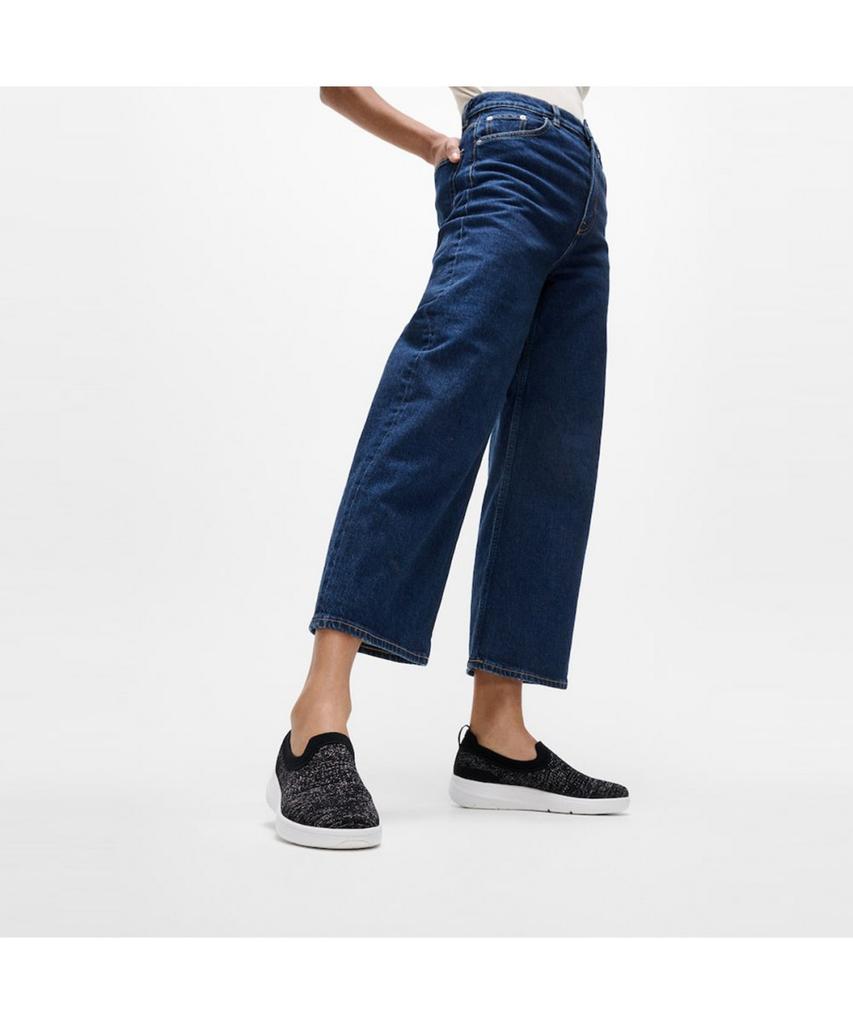 Fitflop [Super-Q] Женские вязаные слипоны - Черный/Серебристый (Ft59K2N233)