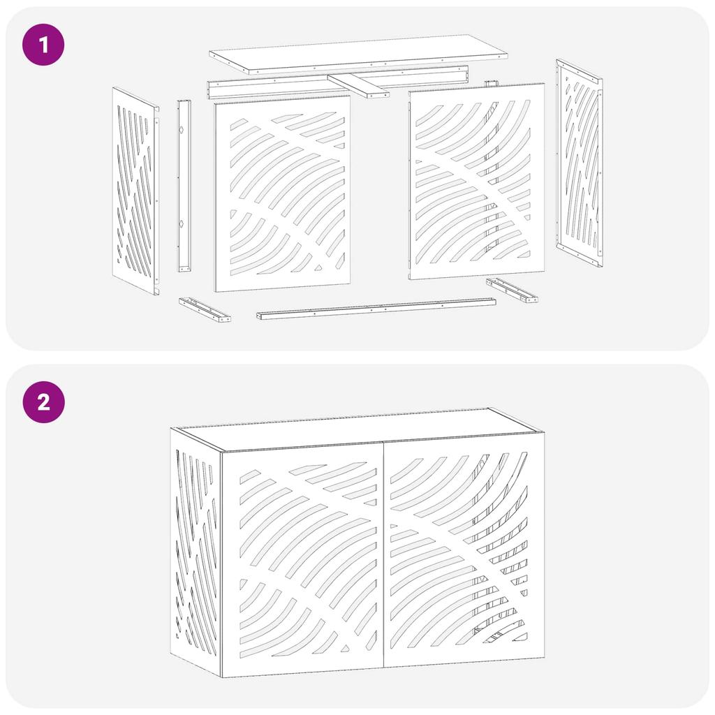 Air Conditioner Cover Silver 90 x 40 x 60 cm Galvanized Steel