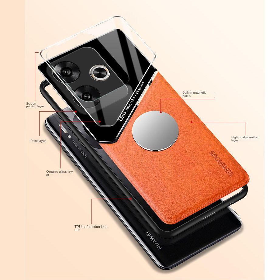 Кожаный чехол с текстурой для Xiaomi Poco F6 Pro F5 5G X6 X5 M6 Pro 4G C65 с автомобильным магнитным держателем-присоской Coque Fundas Capa