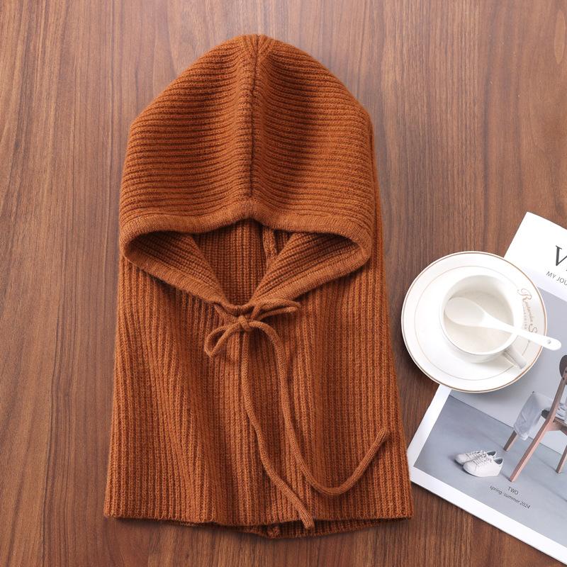 % Wool patented thickened knitted headgear scarf sleeve ear protection wool cap spot