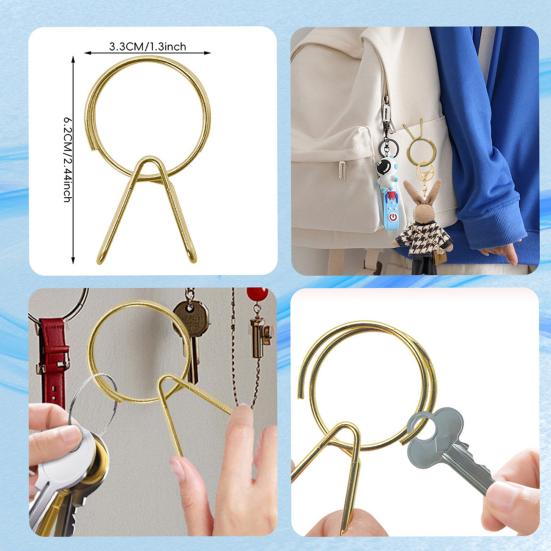 1/2 шт. Зажим для ключей из нержавеющей стали, конструкция зажима, легкая установка, разъемное кольцо