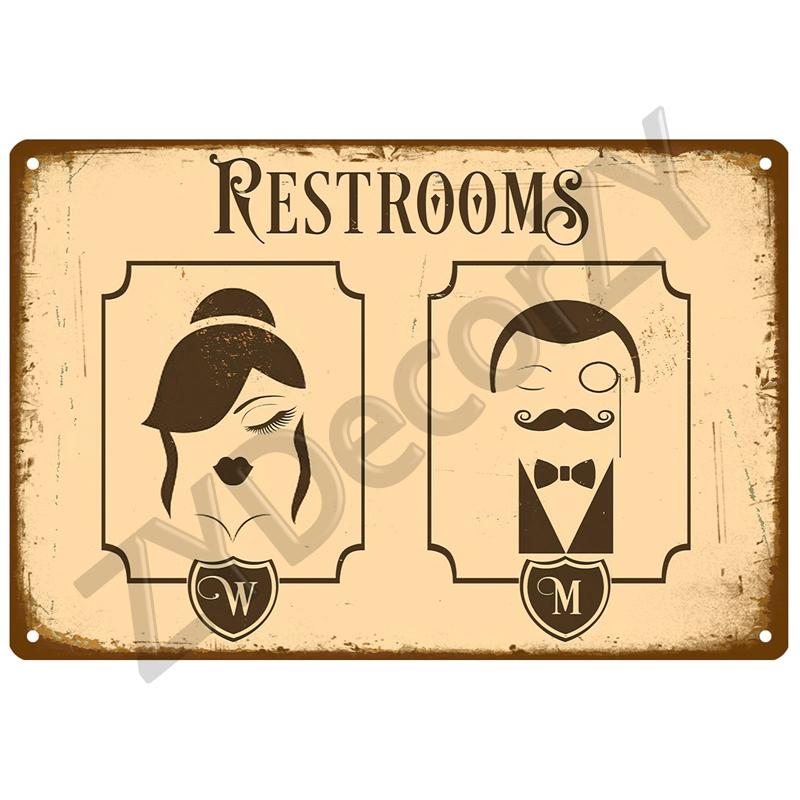 WC туалетная жестяная вывеска плакат винтажные настенные постеры металлический знак декоративная настенная тарелка кухонная табличка металлический винтажный декор аксессуары
