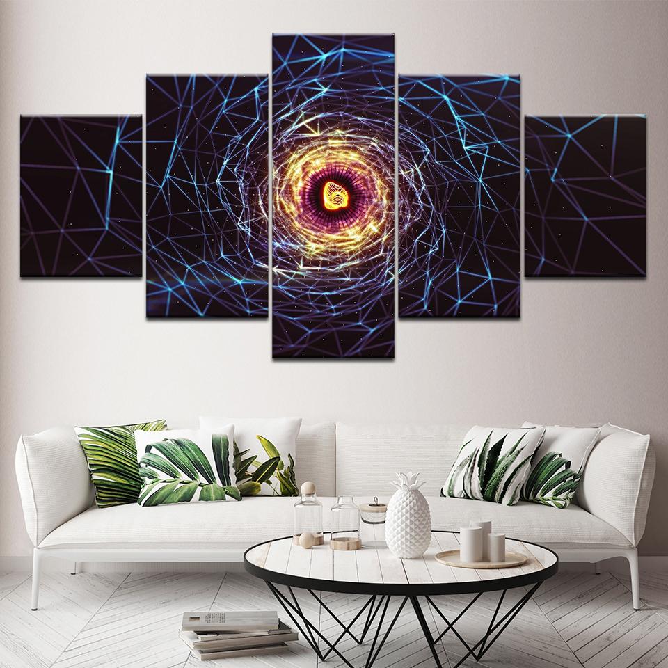 Canvas Painting abstract shining Cobweb Wall Art Pictures 5 Pieces Modular Wallpapers Poster Print for living room Home Decor