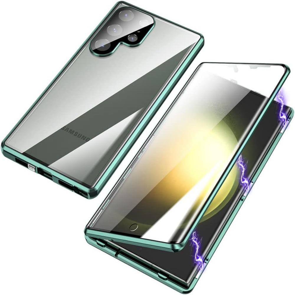 Для Samsung Galaxy S26 S25 S24 S23 S22 Ultra Plus Чехол Металлический Сплав Магнитный 360° Полная Защита Экрана HD Закаленное Стекло Защитная Крышка