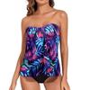 Женский Бандо Топ и Низ от Tankini, Комплект из Двух Предметов Купальника с Цветочным Узором Пейсли