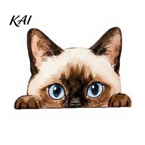 Home Office Desktop Accessories Cute Cat Shelf Sitter Ornament, Wooden Peeking Kitten Figurine, Lover Gift Ideas 2D Flat Decorative Statue for