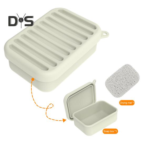 Герметичный силиконовый дорожный мыльница с дренажной крышкой, компактный дизайн, переносной контейнер для мыла, держатель для мыла