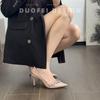 Sheepskin Nude Bag Head Sandals Women's Rhinestone Leather Temperament Beautiful Thin High Heels Not Tired Feet Versatile Empty Shoes