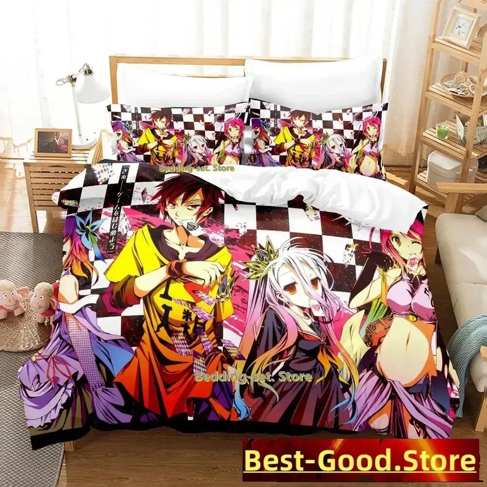 Новый комплект постельного белья Game No Game No Life Sora and Shiro Single Twin Full Queen King Size Bed Set Adult Kids Bedroom Duvet Cover Sets