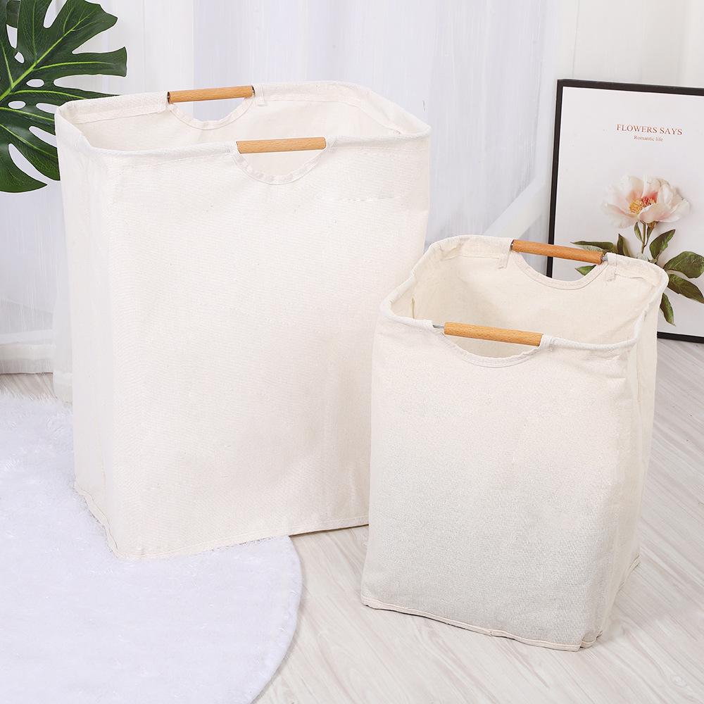 Foldable Cotton Linen Laundry Basket for Bedroom/Bathroom