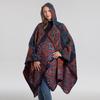 Vintage Hooded Cloak Jacquard Shawl Large Size Cold Cloak Men And Women