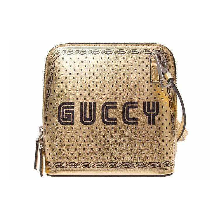 Gucci Guccy Сумка-ракушка из кожи с принтом звезд и молнией Унисекс Сумки Золотой 511189-K2YPN-8275