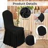 1-6pcs Thick High Elastic Stretch Chair Cover Wedding Spandex Pleated Skirt Chair Slipcovers For Birthday Party Banquet Decor