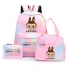 3Pcs/set  Printed Backpack with Lunch Bag Pencil Case Boy Girl Knapsack Teenage Student Large Capacity Colorful Bookbag