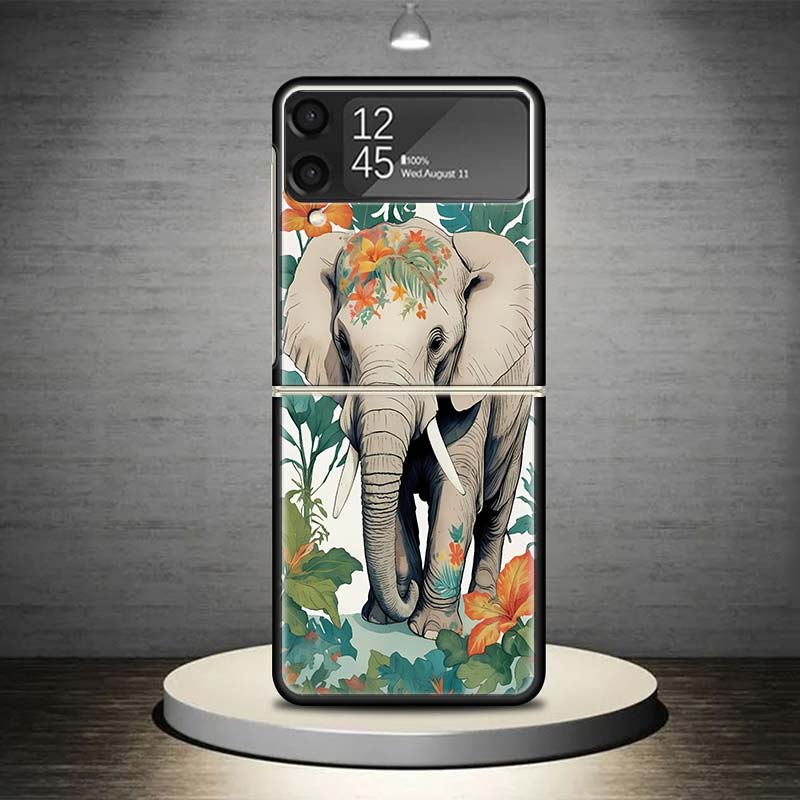 Чехол-мандала со слоном в ацтекском стиле для Samsung Galaxy Z Flip 7 6 5 4 3 5G Ударопрочный чехол Z Flip7 Flip6 ZFlip5 Flip3 Flip4 Люкс