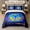 Custom Bedding Set Warrington Wolves FC Pattern, Print Name Text 1 Duvet Cover plus 2 Pillowcases Home Textile