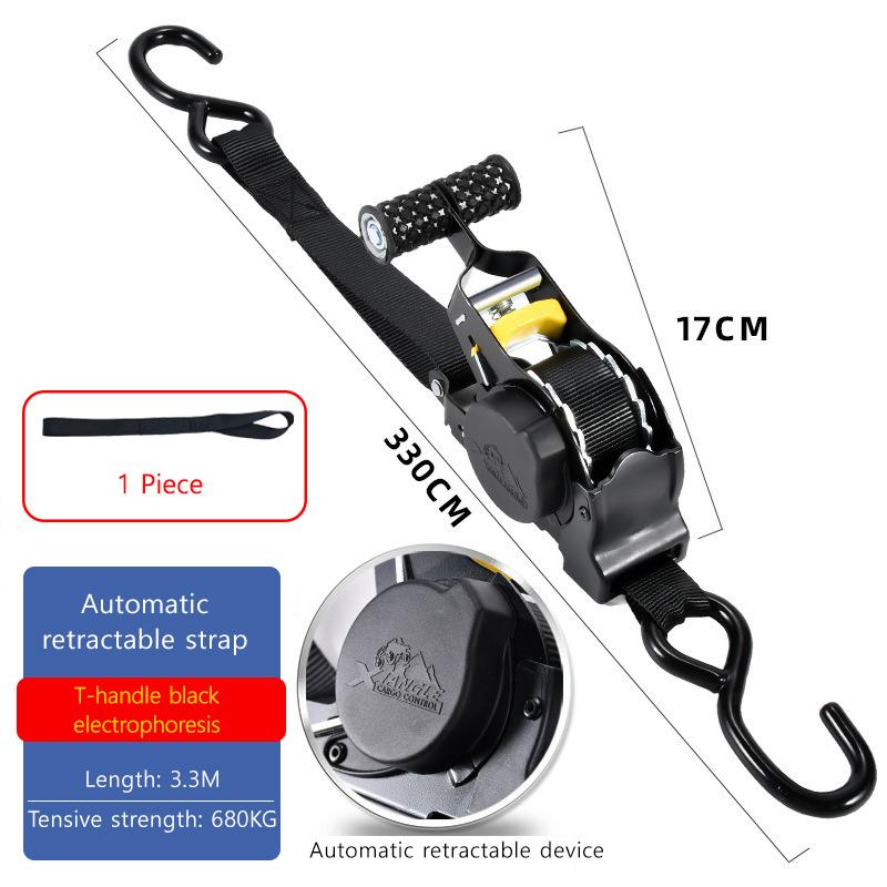 NovaAcc Retractable Ratchet Tie Down Strap for Heavy Duty Ratchet Straps 680KG Quick Release Motorcycle Car Cargo Luggage
