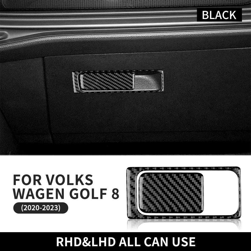 Real Soft Carbon Fiber Sticker For Volkswagen VW Golf 8 MK8 2020 2021 2022 2023 Co-Pilot Handle Frame Interior Trim Accessories
