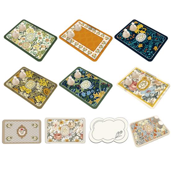 Kitchen Anti-slip Drain Mat Great Water Absorption Capacity Double-sided Washable Floral Printing Anti-skid Bottom Keep Clean Kitchen Dish Drying Mat