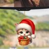 Cat Christmas Acrylic Car Cute Design Holiday Vehicle Accessories Decor Interior