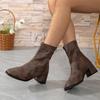 Fashion Women Chunky Ankle Chelsea Boots Winter Casual Mid Heels Walking Shoes 2024 New Brand Fashion Pumps Dress Cozy Zapatillas Mujer