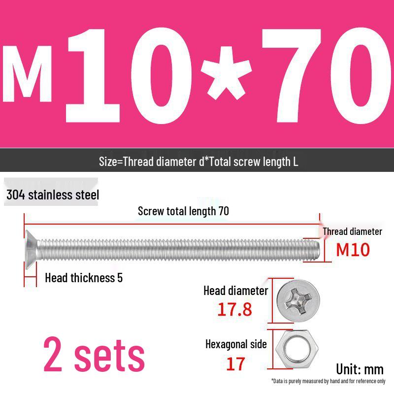 Набор Extra Long Phillips Flat Head Винтов и Гаек из Нержавеющей Стали 304 (2М, 3М, 4М)