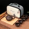 Travel Tea Set Retro Outdoor Portable Kung Fu Ceramics One Pot Four Cups with Tea Tray Company Gifts Cheap