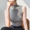 Spring New Women's Half-High Neck Sleeveless Slim-Fit Inner Knitted Vest