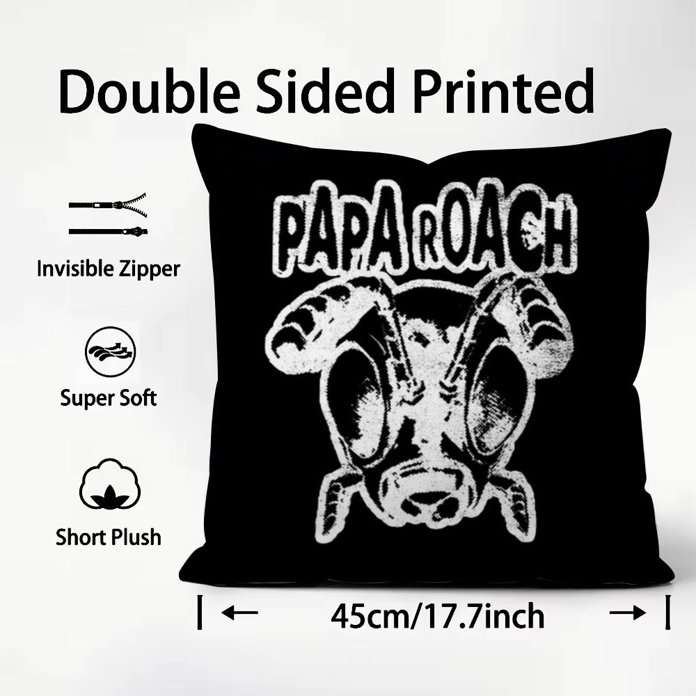 Famous Band PPapa RRoach Cushion Cover Plush Fabric Soft DoubleSided Printed Sofa Warm Winter Home Child Gift Pillow Case