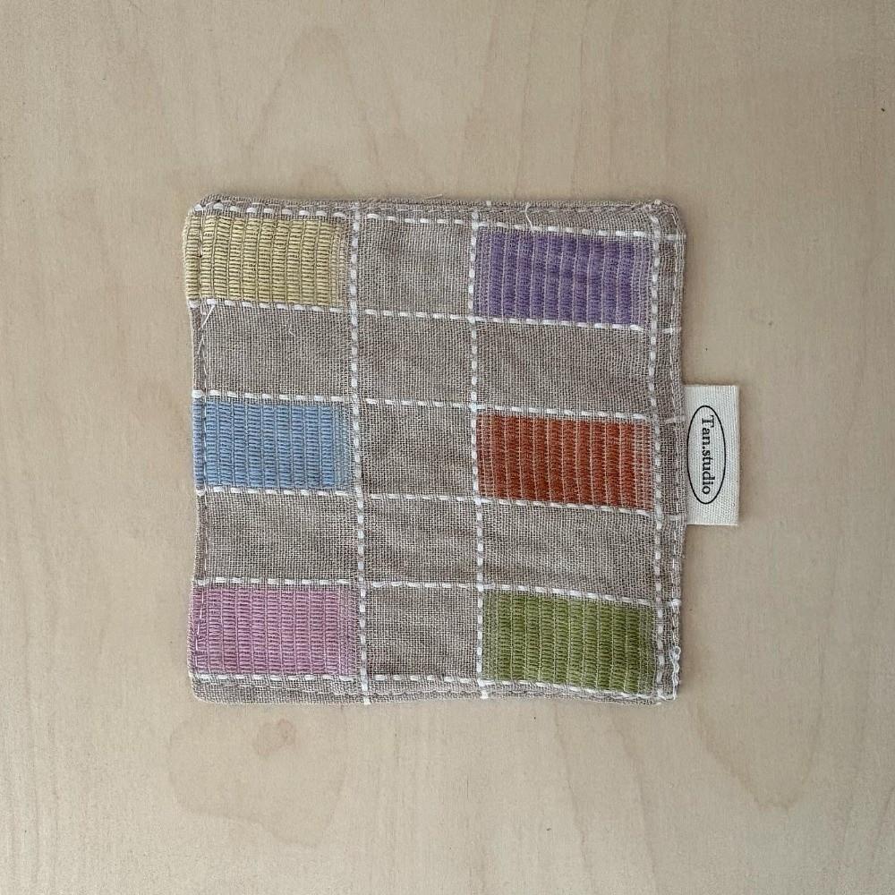 Retro Colored Water Cup Mat Cotton Decorative Fabric Coaster Quilted Placemats Home Decor