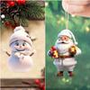 4Pcs\ 2pcs 2025 Christmas New Acrylic Flat (2D) Christmas Tree Decoration Christmas Snowman and Old Man Set Gift Pendant Car Home Pendant