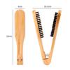 Double Brushes Hair Straightener Comb Wooden Hairdressing Comb New V-shaped Clamp Comb