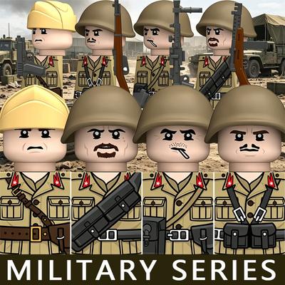 Военные Солдаты Второй Мировой Войны Фигурки Строительные Блоки Военный Офицер Армейский Воин Пехотинец Шлем Оружие Аксессуары Кирпичики Игрушки
