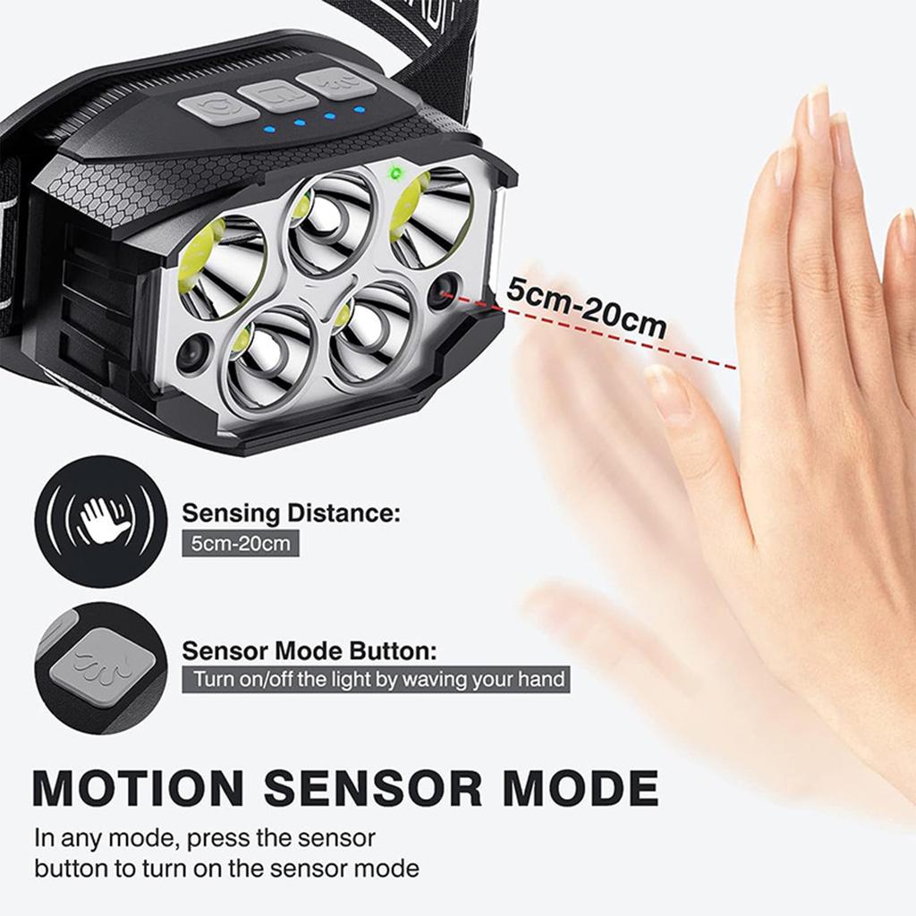 Head Lamp Rechargeable High Brightness Fishing Ultra Long Life Flashlight Induction Light