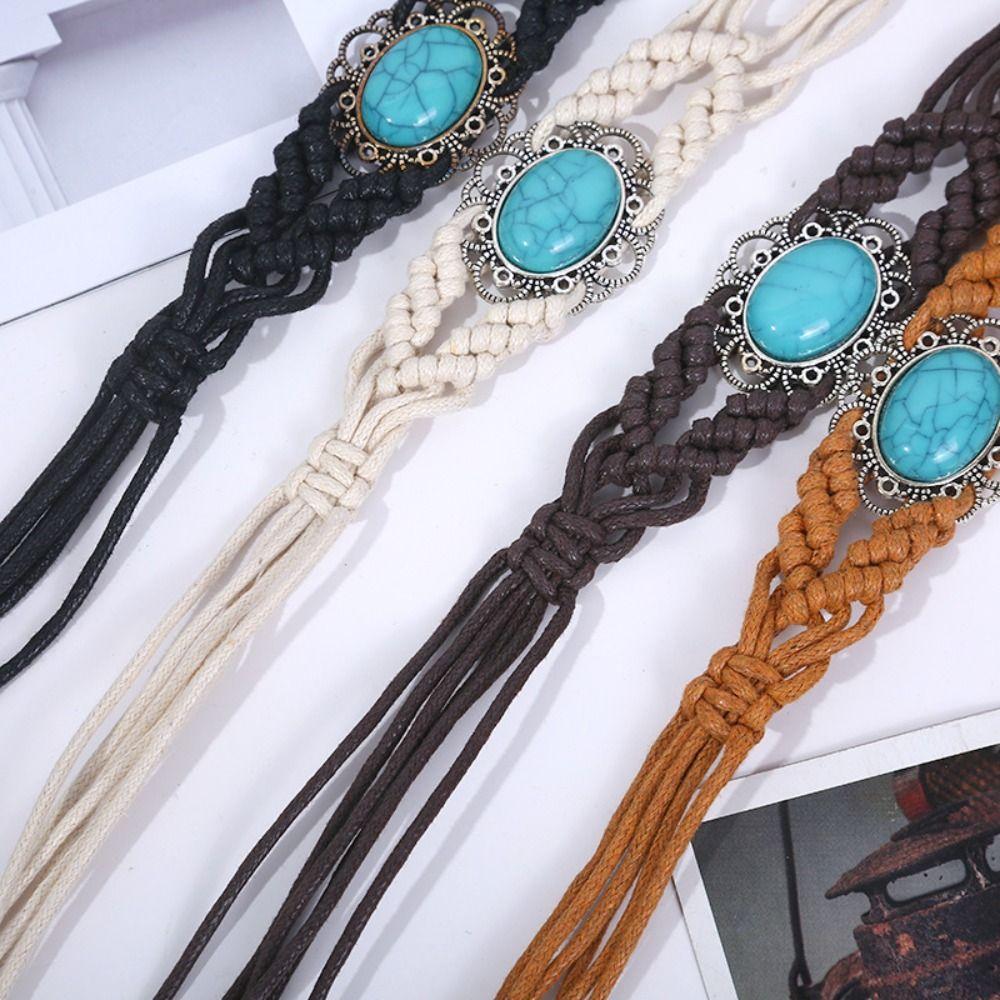 Versatile Braided Waist Belt Ethnic Style Dress Chain Waist All-Matched Woven Belt Women