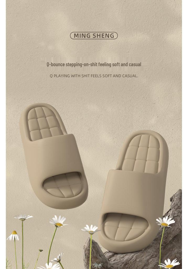 Women's Stylish EVA Thick Sole Slippers: Poop-Like Design, Summer Use, Height Boost, Non-Slip, Suitable for Outdoors, Couple-Friendly.