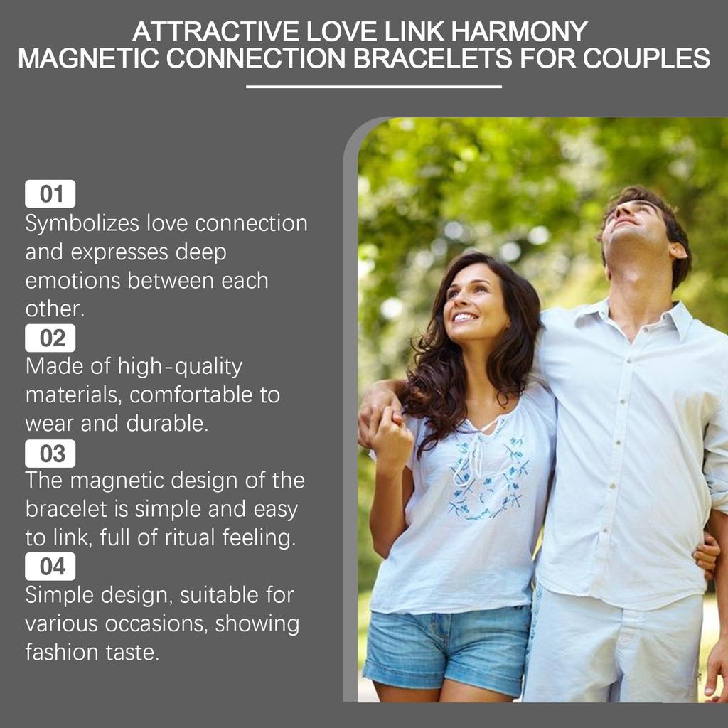 Couple Bracelet His And Her Bracelet Heart-shaped Matching Bracelet Long-distance Relationship Anniversary Gifts Couple's Jewelry (1 Pair)