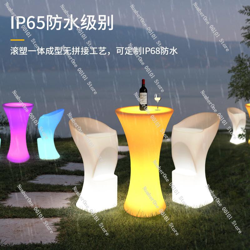 LED luminous bar tables and chairs, high table creative cocktail bar outdoor party